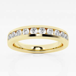 Certified 1/2 ctw Round Diamond Wedding Band 14K Yellow Gold