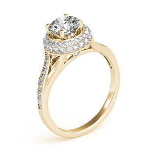 Certified 1.5 CTW Diamond Engagement Ring 18K Yellow Gold: Certified Lab Grown 1.5 CTW Diamond Engagement Ring 18K Yellow Gold Category: Affordable Engagement Rings Style: Split Shank Dual Halo Audience: For Women Ring Resizable: Yes Metal