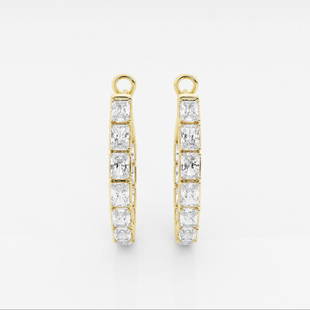 Certified 4 ctw Emerald Diamond Inside Out Hoop Earrings 14K Yellow Gold: Certified Lab Grown 4 ctw Emerald Diamond Inside Out Hoop Earrings 14K Yellow Gold Style: Hoop Earrings Total Carat Weight: 4 ctw Centerstone Carat Wt: 0.17 Centerstone Count: 24 