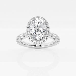 Certified 1 1/8 ctw Oval Diamond Station Halo Engagement Ring 14K White Gold: Certified Lab Grown 1 1/8 ctw Oval Diamond Station Halo Engagement Ring 14K White Gold Style: Halo Engagement Ring Total Carat Weight: 1 1/8 ctw Centerstone Carat Wt: 0.75 Centerstone