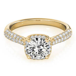 Certified 1.63 CTW Diamond Engagement Ring 18K Yellow Gold: Certified Lab Grown 1.63 CTW Diamond Engagement Ring 18K Yellow Gold Category: Halo Engagement Rings Style: Halo Audience: For Women Ring Resizable: Yes Metal Type: 18K Yellow Gold 