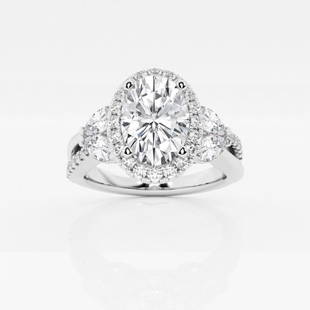 Certified 1 2/3 ctw Oval Diamond Flower Petal Halo Engagement Ring 14K White Gold: Certified Lab Grown 1 2/3 ctw Oval Diamond Flower Petal Halo Engagement Ring 14K White Gold Style: Halo Engagement Ring Total Carat Weight: 1 2/3 ctw Centerstone Carat Wt: 1.0 Centerstone