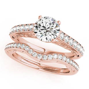 Certified 2.03 CTW Diamond Engagement Ring SET 18K Rose Gold: Certified Lab Grown 2.03 CTW Diamond Engagement Ring SET 18K Rose Gold Category: White Gold Engagement Rings Style: Vintage Side Stone Audience: For Women Ring Resizable: Yes Metal