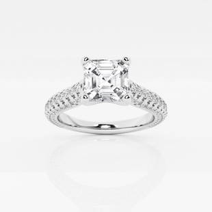 Certified 2 3/4 ctw Asscher Diamond Pave Engagement Ring Platinum: Certified Lab Grown 2 3/4 ctw Asscher Diamond Pave Engagement Ring Platinum Style: Side Stone Engagement Ring Total Carat Weight: 2 3/4 ctw Centerstone Carat Wt: 2.0 Centerstone Count: 1 