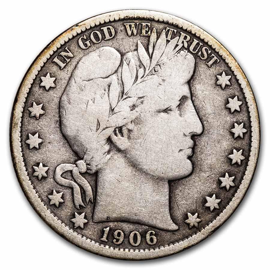 1906-S Barber Half Dollar VG (1 of 2)