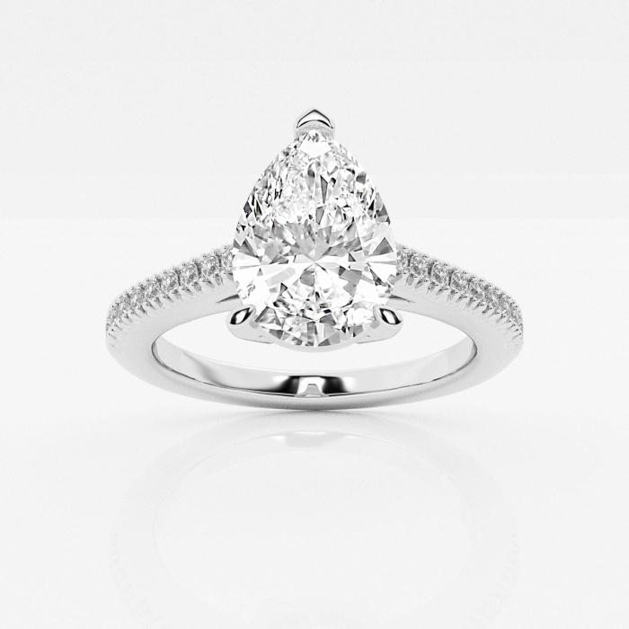 Certified 3 ctw Pear Diamond Engagement Ring 18K White Gold (1 of 2)