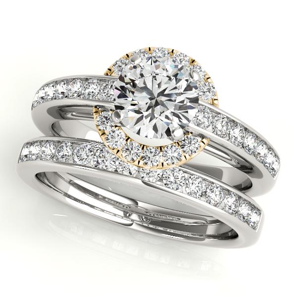 Certified 2.08 CTW Diamond Engagement Ring SET 18K Yellow Gold (1 of 2)
