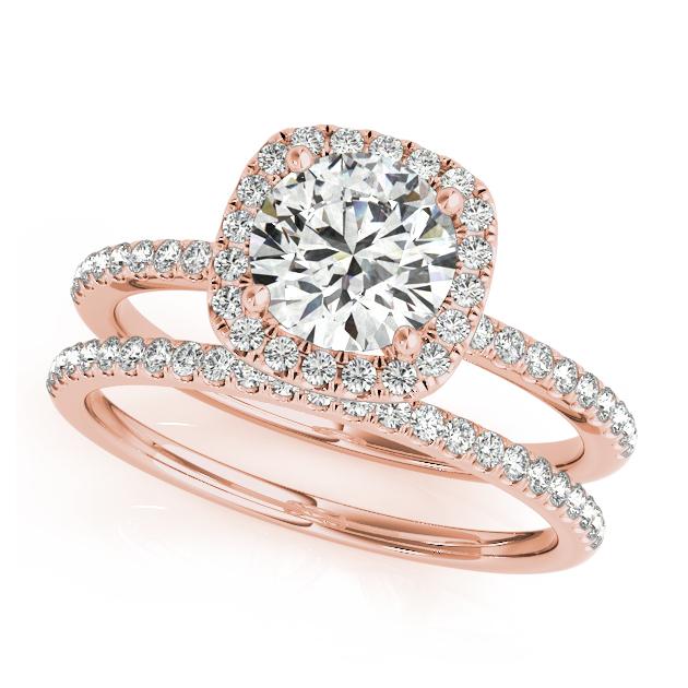 Certified 2.2 CTW Diamond Engagement Ring SET 18K Rose Gold (1 of 2)