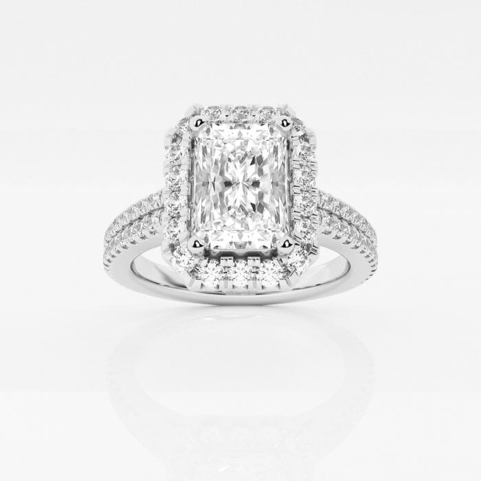 Certified 2 3/4 ctw Radiant Diamond Double Row Halo Engagement Ring Platinum (1 of 2)