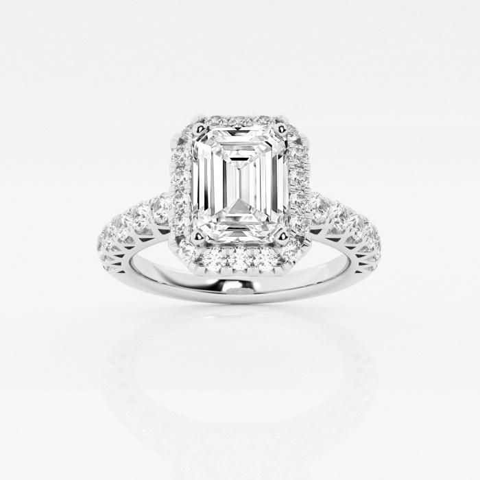 Certified 2 3/4 ctw Emerald Diamond Royal Crown Halo Engagement Ring Platinum (1 of 2)