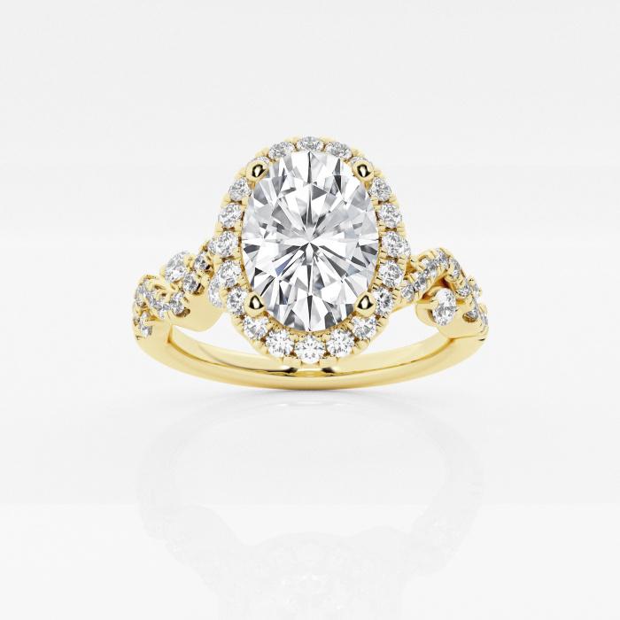 Certified 2 5/8 ctw Oval Diamond Vine Halo Engagement Ring 14K Yellow Gold (1 of 2)