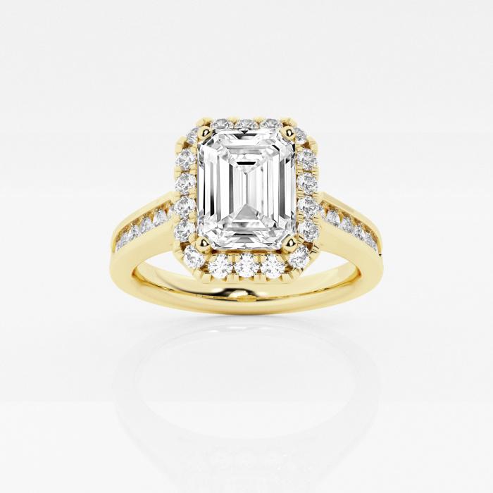 Certified 1 1/2 ctw Emerald Diamond Halo Engagement Ring 14K Yellow Gold (1 of 2)