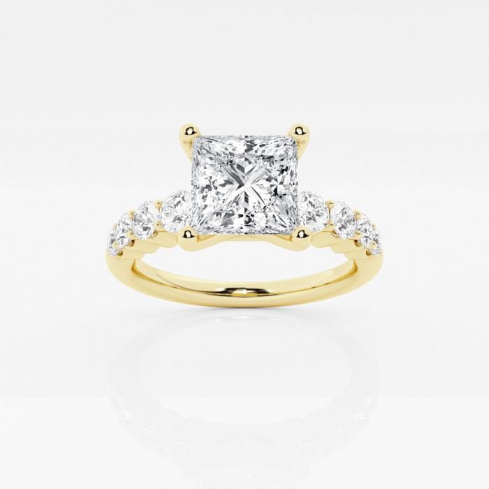 Certified 1 1/3 ctw Princess Diamond Graduated Engagement Ring 14K Yellow Gold (1 of 2)
