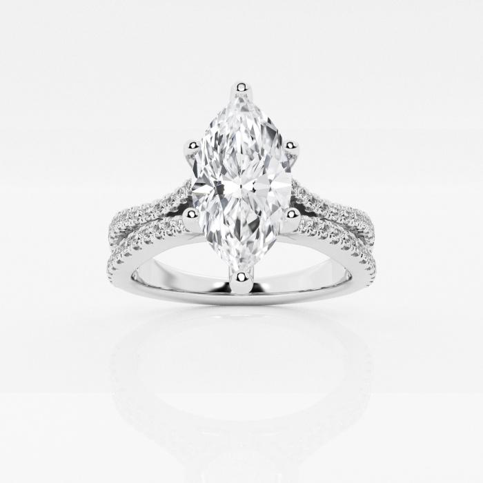 Certified 1 1/3 ctw Marquise Diamond Wave Engagement Ring 14K White Gold (1 of 2)