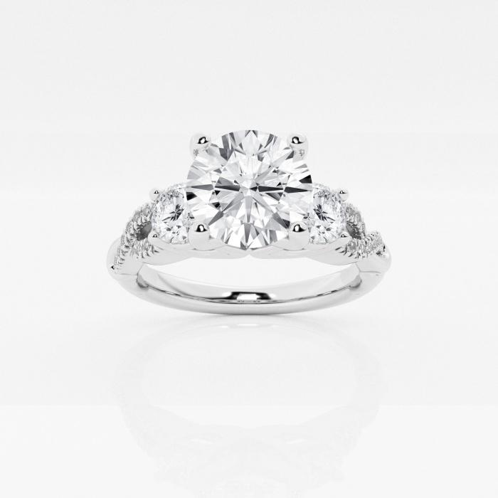 Certified 1 1/2 ctw Round Diamond Swirl Engagement Ring 14K White Gold (1 of 2)