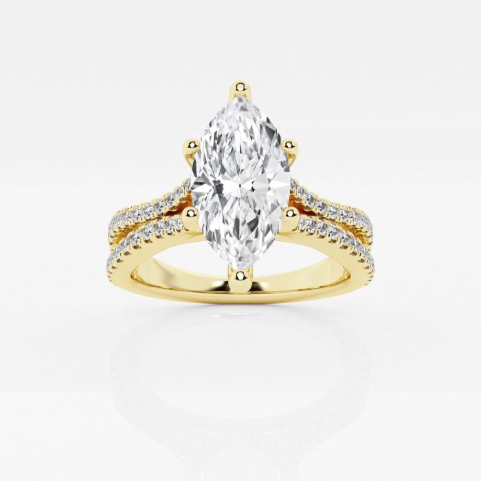 Certified 1 1/3 ctw Marquise Diamond Wave Engagement Ring 14K Yellow Gold (1 of 2)