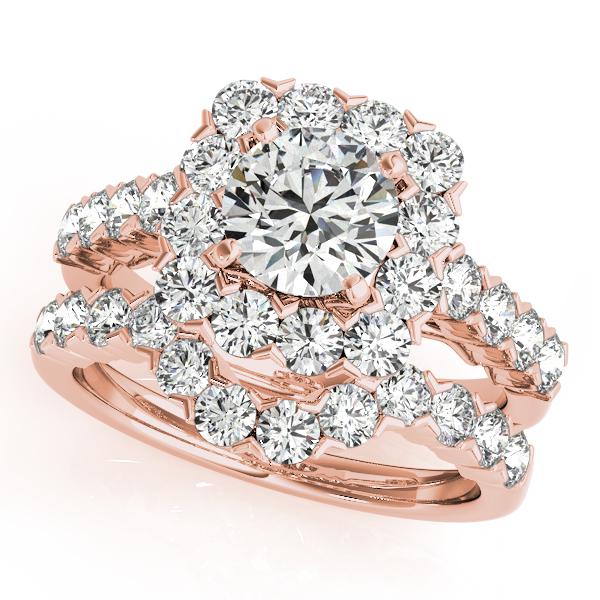 Certified 3.25 CTW Diamond Engagement Ring SET 18K Rose Gold (1 of 2)