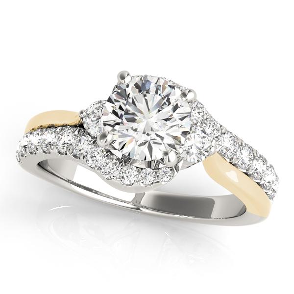 Certified 1.8 CTW Diamond Engagement Ring SET 18K Two Tone Gold (1 of 1)