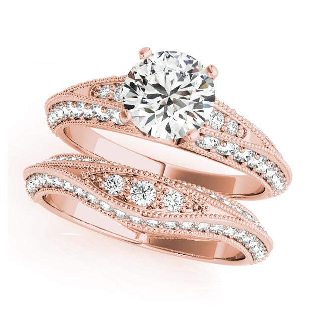 Certified 2.2 CTW Diamond Engagement Ring SET 18K Rose Gold (1 of 2)