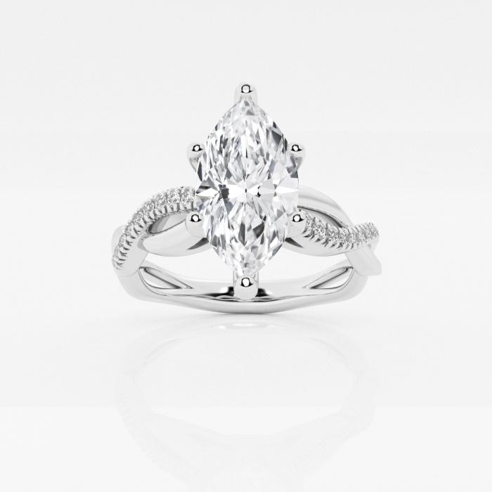 Certified 2 1/10 ctw Marquise Diamond Intertwined Engagement Ring 14K White Gold (1 of 2)