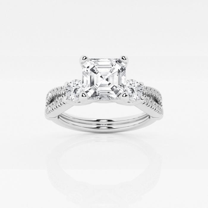 Certified 1 1/2 ctw Asscher Diamond Knot Engagement Ring 14K White Gold (1 of 2)