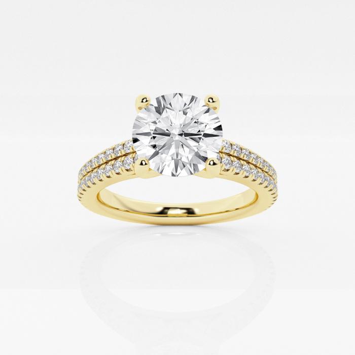 Certified 1 1/8 ctw Round Diamond Double Row Engagement Ring 14K Yellow Gold (1 of 2)