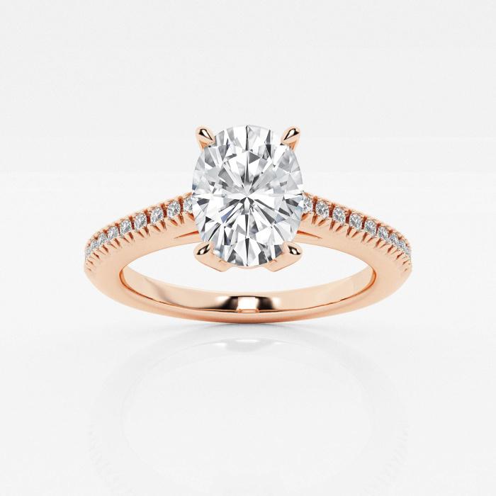 Certified 1 2/3 ctw Oval Diamond Engagement Ring 18K Rose Gold (1 of 2)
