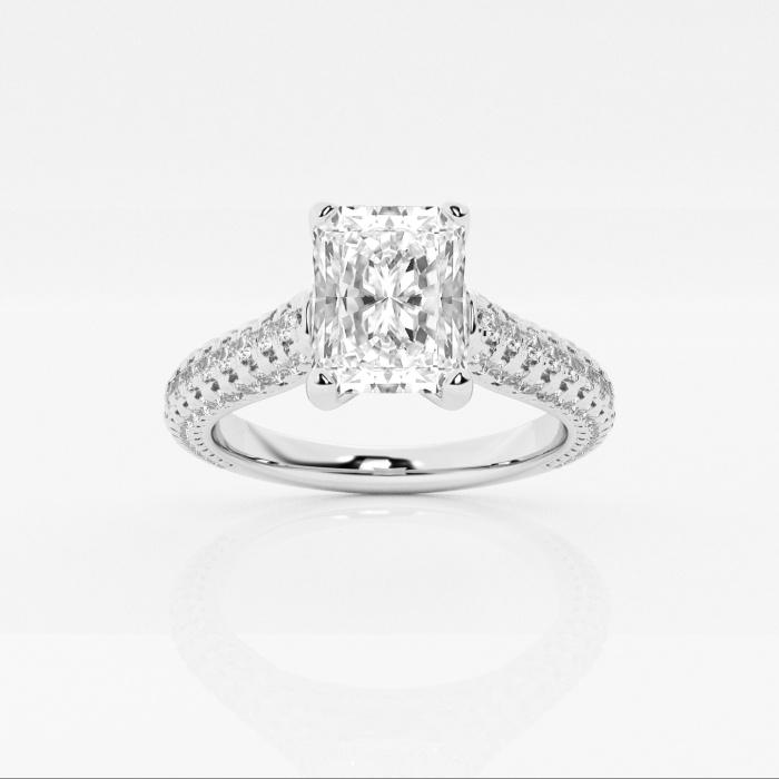 Certified 1 3/4 ctw Emerald Diamond Pave Engagement Ring 14K White Gold (1 of 2)