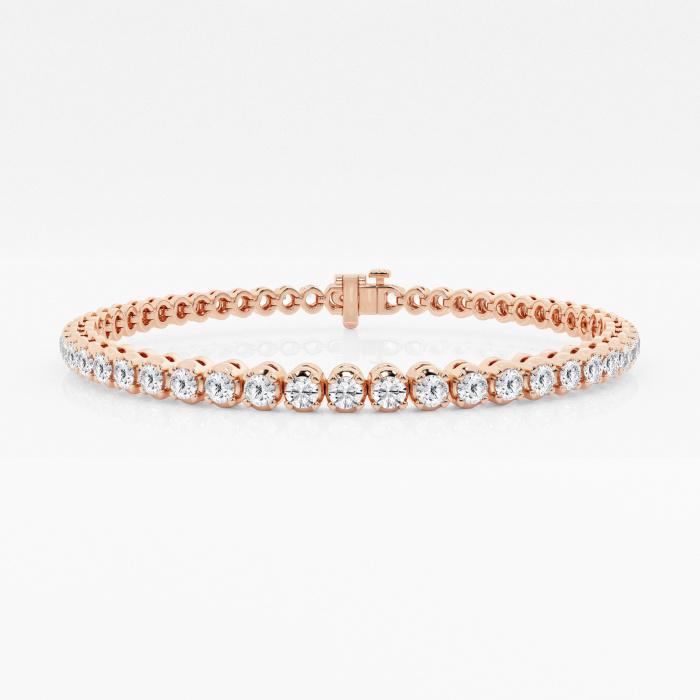 Certified 4 ctw Round Diamond Four Prong Tennis Bracelet 14K Rose Gold (1 of 2)