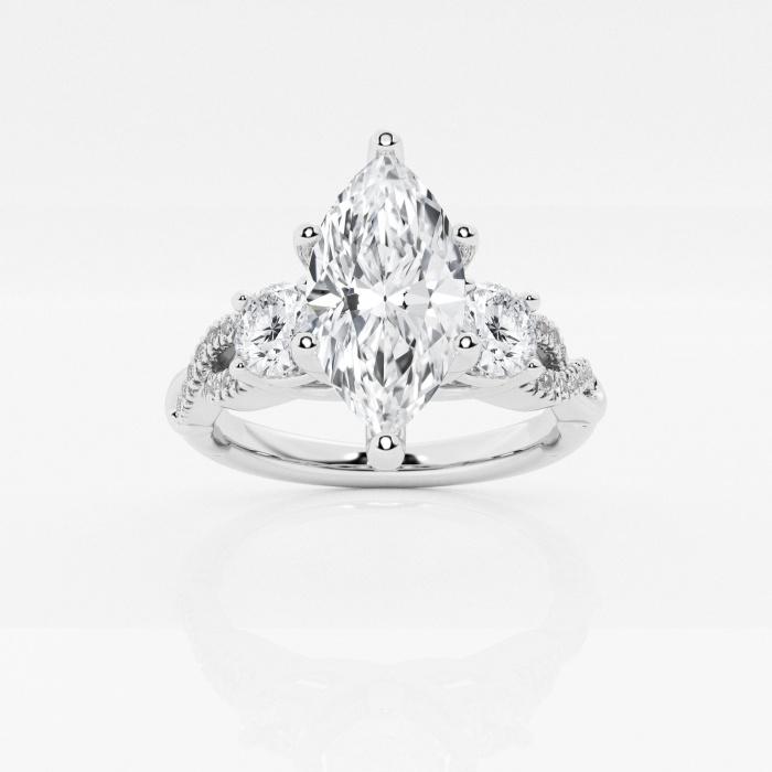 Certified 1 1/5 ctw Marquise Diamond Swirl Engagement Ring Platinum (1 of 2)