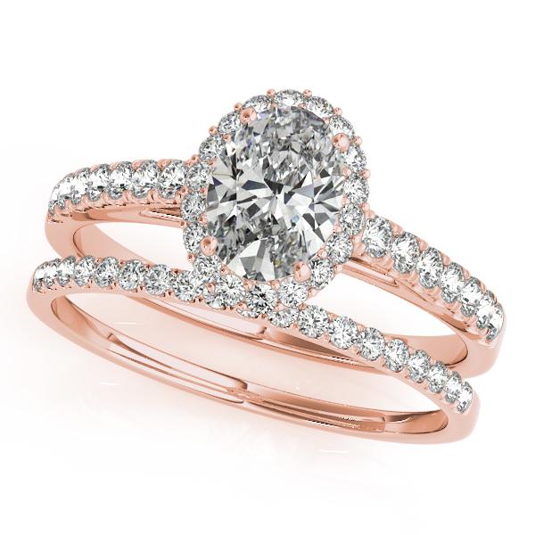Certified 1.95 CTW Diamond Engagement Ring SET 18K Rose Gold (1 of 2)