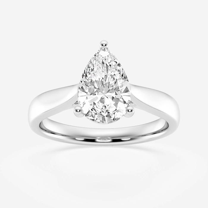 Certified 2 ctw Pear Diamond Trellis Solitaire Engagement Ring 14K White Gold (1 of 2)