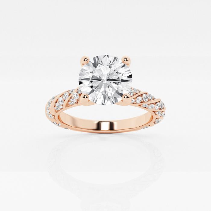 Certified 2 ctw Round Diamond Ribbon Engagement Ring 14K Rose Gold (1 of 2)