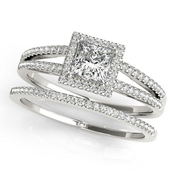 Certified 1.2 CTW Diamond Engagement Ring SET 18K White Gold (1 of 2)