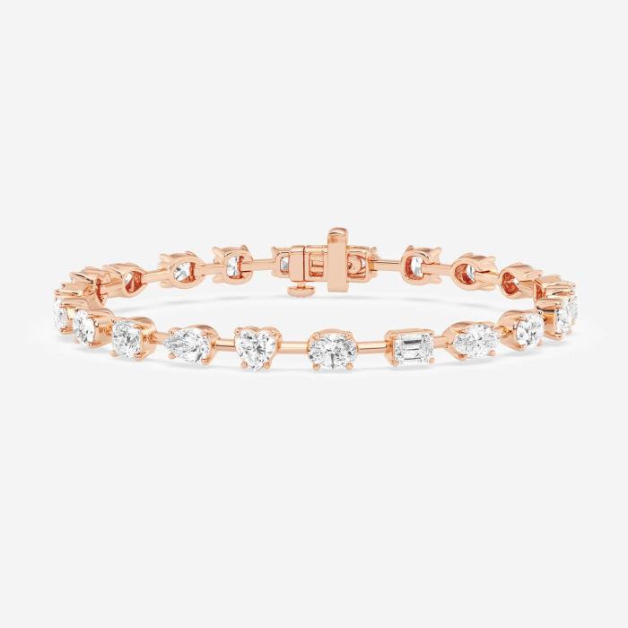Certified 7 ctw Mixed Diamond Mixed Shapes Bracelet 14K Rose Gold (1 of 1)