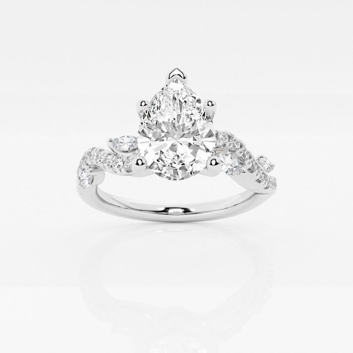 Certified 1 7/8 ctw Pear Diamond Marquise Vine Engagement Ring Platinum (1 of 2)