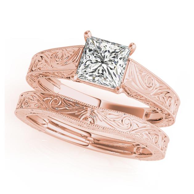 Certified 2 CTW Diamond Engagement Ring SET 18K Rose Gold (1 of 2)