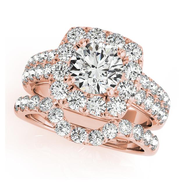 Certified 3 CTW Diamond Engagement Ring SET 18K Rose Gold (1 of 2)