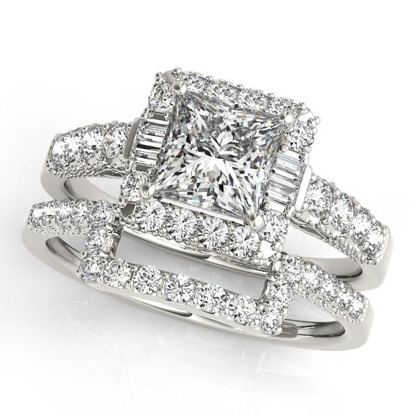 Certified 2.5 CTW Diamond Engagement Ring SET 18K White Gold (1 of 2)