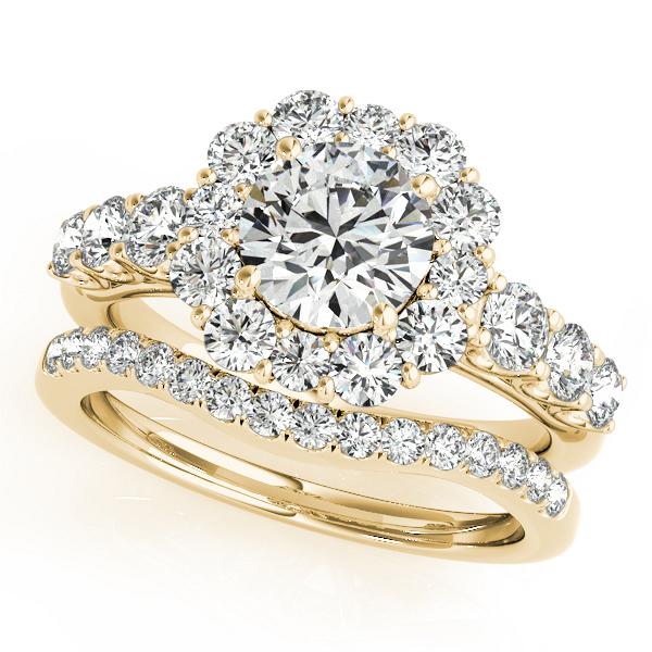 Certified 2 CTW Diamond Engagement Ring SET 18K Yellow Gold (1 of 2)