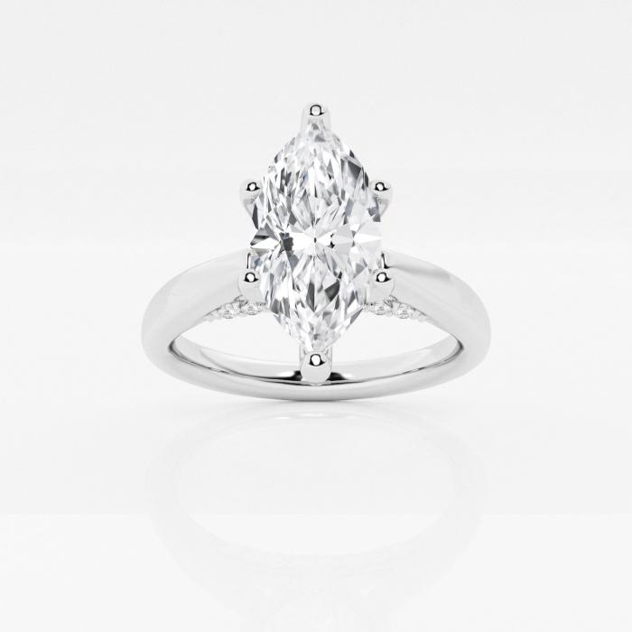 Certified 1 1/8 ctw Marquise Diamond Arch Engagement Ring 14K White Gold (1 of 2)
