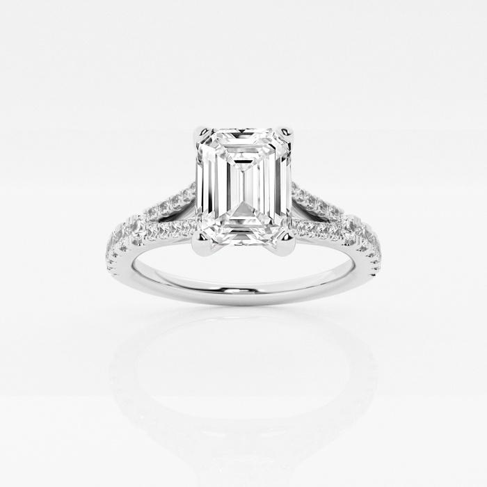 Certified 1 7/8 ctw Emerald Diamond Split Shank Engagement Ring Platinum (1 of 2)