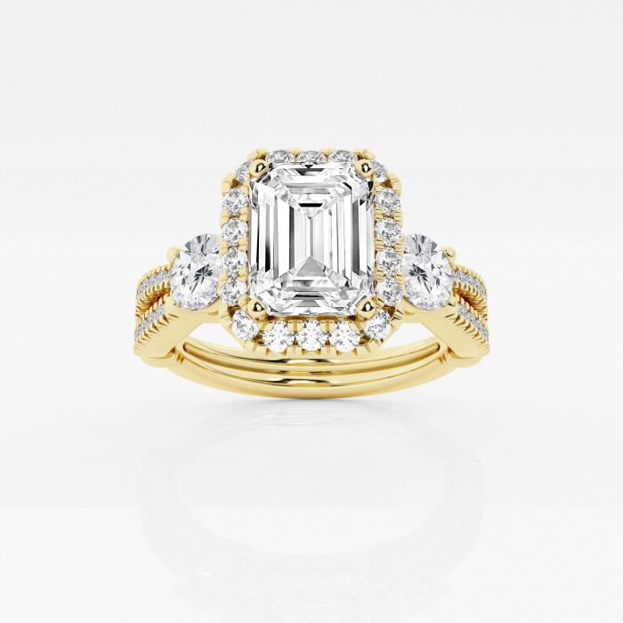 Certified 2 3/8 ctw Emerald Diamond Knot Halo Engagement Ring 14K Yellow Gold (1 of 2)