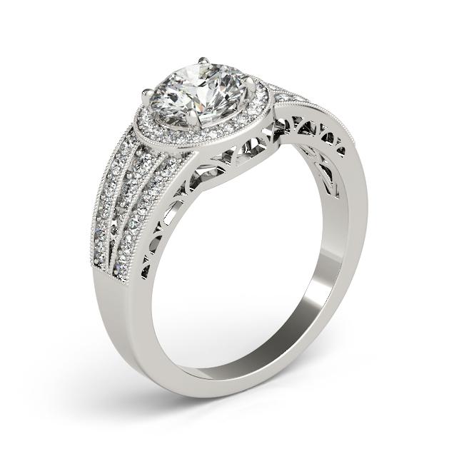 Certified 2.38 CTW Diamond Engagement Ring 18K White Gold (1 of 2)