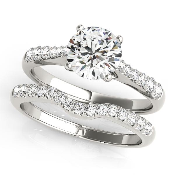 Certified 2.2 CTW Diamond Engagement Ring SET 18K White Gold (1 of 2)