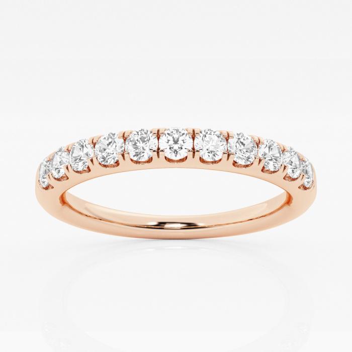 Certified 1/2 ctw Round Diamond Eleven Stone Wedding Band 14K Rose Gold (1 of 2)