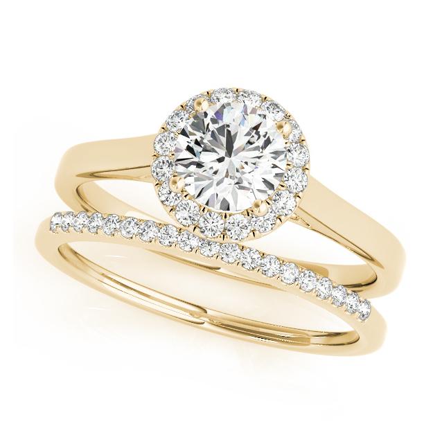 Certified 1.4 CTW Diamond Engagement Ring SET 18K Yellow Gold (1 of 2)