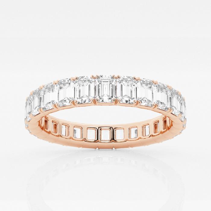 Certified 3 ctw Emerald Diamond Eternity Band 14K Rose Gold (1 of 2)