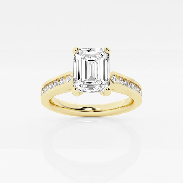 Certified 1 ctw Emerald Diamond Engagement Ring with Side Accents 14K Yellow Gold (1 of 2)