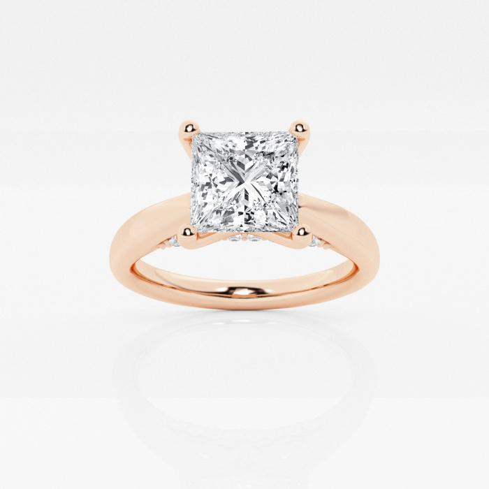Certified 1 2/3 ctw Princess Diamond Arch Engagement Ring 14K Rose Gold (1 of 2)